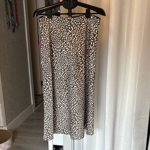 LOFT Black and White Midi Skirt